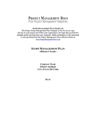 scope management plan exle pdf
