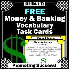 Free Financial Literacy Vocabulary Money And Banking Personal Finance Activities