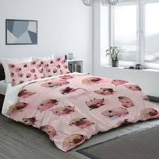 Pink Pug Bedding Set Ultra Soft Duvet