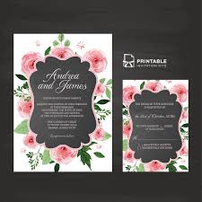 Chalkboard And Rose Frame Invitation And Rsvp Wedding