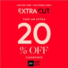 extra cut extra 20 off clearance at