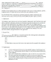 Sample Employment Agreement Template Employer Contract Work