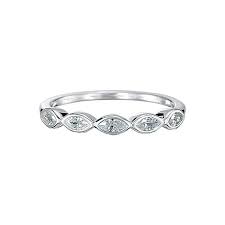 Sterling Silver Cz Navette Band