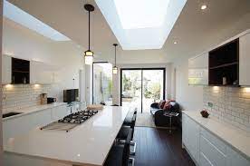 split level ceiling and rooflights