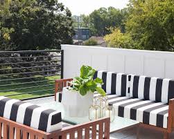 Black And White Striped Outdoor Sofas