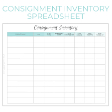 Consignment Inventory Tracking Spreadsheet Made Urban