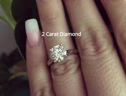 how big is two carat diamond actual look