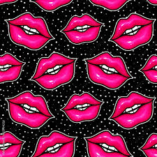 pink lips seamless pattern vector