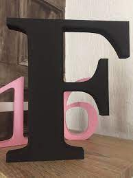 Black Large Letters Painted Wooden