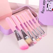 7 pieces travel makeup brushes set with