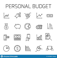 Personal Budget Related Vector Icon Set Stock Vector