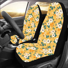 Cute Fl Car Seat Covers 2 Pc Yellow