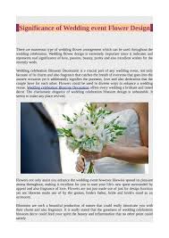 significance of wedding event flower design
