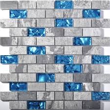 blue glass tile kitchen backsplash