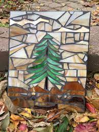 Mosaic Pine Tree Mosaic Tree Art