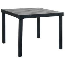 patio table with black plastic teak top