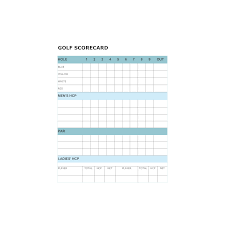 Golf Scorecard Template