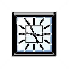 Hour Wall Clock Game Pixel Art Vector