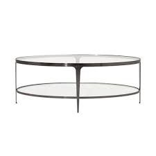 Two Tier Glass Top Oval Coffee Table In