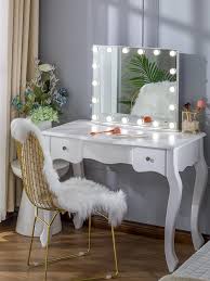 luxfurni vanity mirror with makeup