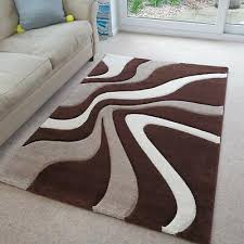 modern designer rug brown beige contour