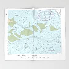 Florida Keys Nautical Chart Throw Blanket
