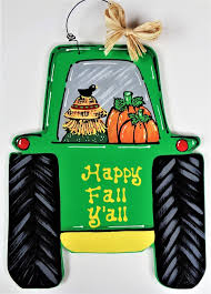 Happy Fall Y All Farm Tractor Scarecrow