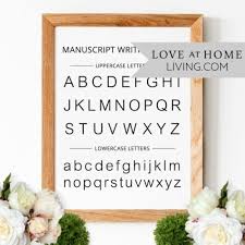 Manuscript Writing Chart Print Love At Home Living
