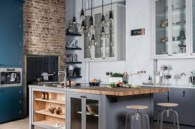 The typical kitchen island features a countertop of tile, granite or marble, with wooden cabinetry below. Industrial Kitchen Design Images