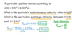 Finding The Velocity Of An Object Given