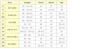 14 Unusual Size Chart For Childrens Clothing