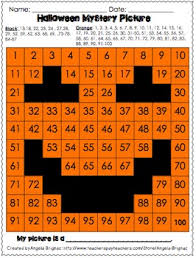 Halloween Number Grid Mystery Pictures 100 Chart Number Sense Practice