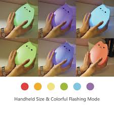 Shop What On Earth Color Changing Led Cat Night Light Cute Battery Operated Portable Kitty Lamp Tap On Off White Medium Overstock 20246665