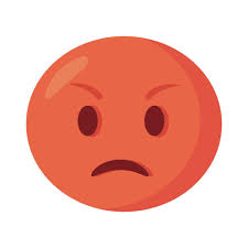 emoji enojado con icono de estilo plano