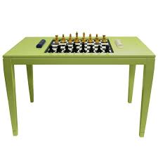 Lacquer Chess Checkers Table Lime