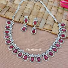 american diamond necklace set for
