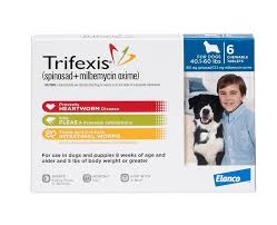 Trifexis Chewable Tablets For Dogs 40 1 60 Lbs 6 Treatments Blue Box