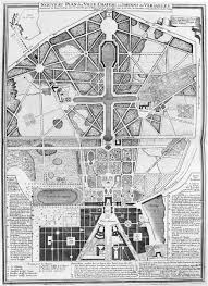 The palace of versailles is the beating heart of the versailles estate. France Versailles 1714 Plan Of The Palace Gardens Print 7562615