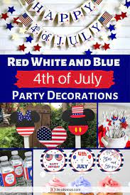 blue 4th of july party decorations