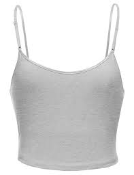 Simple Basic Cotton Bra Strap Camisole Short Tank Tops At