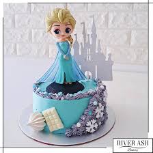 Cut off rounded tops of cakes. Frozen Elsa Cake Singapore Frozen 2 Elsa Cake River Ash Bakery