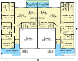 Duplex Ranch Home Plan With Matching 3