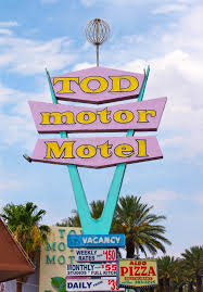daily neon tod motor motel sign on the