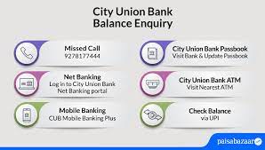 city union bank balance enquiry by