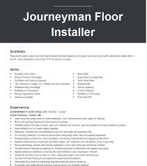 floor covering installer resume exles