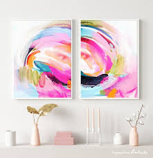 Vibrant Abstract Paintings Set Of Two
