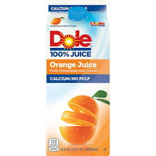 dole 100 juice orange juice calcium no