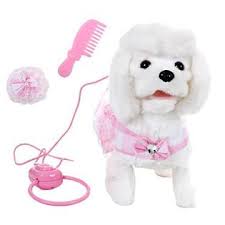 Walkies with waffle the wonder dog soft toy. Iq Toys Walking And Barking Plush Poodle Dog Remote Control With Leash And 3 Puppy Care Accessories