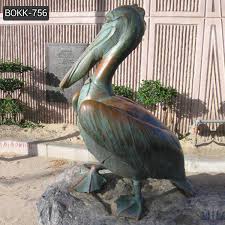 Life Size Brozne Pelican Sculpture