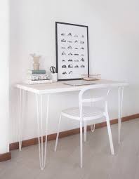 nordic style desk with hairpin legs